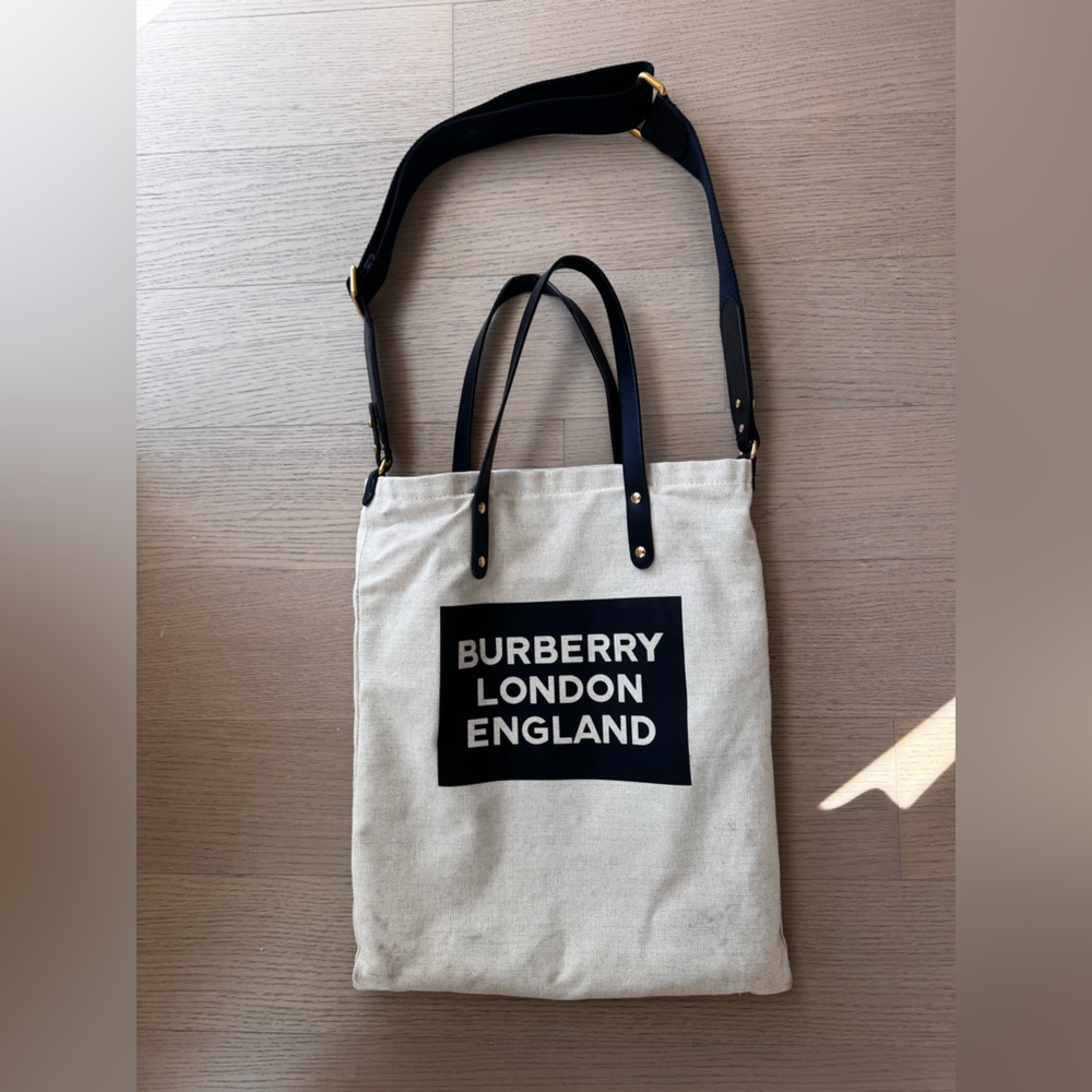 Burberry Canvas Burberry Logo Tote 
13 Wide x 16 height